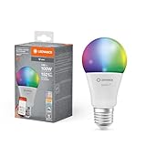 LEDVANCE Smarte LED-Lampe mit WiFi Technologie, Sockel E27, Dimmbar, Lichtfarbe änderbar (2700-6500K), RGB Farben änderbar, ersetzt Glühlampen mit 100 W, SMART+ WiFi Classic Multicolour, 1er-Pack
