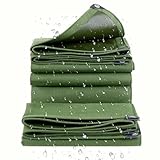 ksxnkhk 4' x 46' (ca. 1,2 x 14 m) große, robuste, Wasserabweisende und reißfeste Plane aus grünem Material. Dicke Abdeckung für Pavillons, Dachzelte, Camping, Boote, Terrassen und Pools.