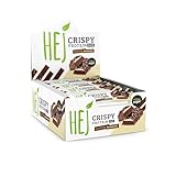 HEJ Crispy Proteinriegel Snack – Low Sugar Eiweißriegel | 14,4g Protein & 168kcal pro Riegel | Vegetarisch & ohne Palmöl – 12x45g Crunchy Brownie
