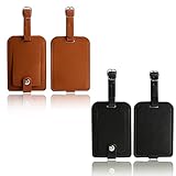 4er-Pack Gepäckanhänger, Kofferanhänger Gepäckanhänger Reise Koffer Tags Geeignet für Reisender Geschäftsmann(Braun+Schwarz)