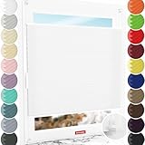 Schuette® Plissee ohne Bohren ● Premium Kollektion: White Day (Weiß) ● 80x120cm (Breite x Höhe) ● Suprafix Faltrollo Klemmfix 2.0 Rollo ● 60 Sekunden Plisseerollo Montage inkl. Video