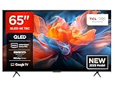 TCL 65T8C 65 Zoll QLED 4K HDR UHD Fernseher, Smart Google TV Dolby Vision & Atmos, 144Hz Motion Clarity Pro, FreeSync, Onkyo 2.1 Sound, Sprachsteuerung, Kompatibel mit Google Assistant