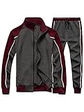 FTCayanz Trainingsanzug Herren Sportanzug Jogginganzug Männer Langarm Anzug Fitness Sporthose Freizeitanzug Grau XL