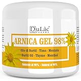 Dulàc - Arnika Gel 500 ml, 98% Stark Arnika Salbe Hochkonzentriert Zur Muskelkater, Sehnenscheidenentzündung, Muskelentspannung Salbe - Kühlende Sportsalbe Muskel, Nicht Fettend
