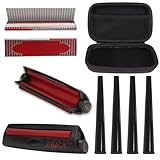 LHTHT 2PCS Drehmaschine konisch,Cigarette Rolling Machine,Drehmaschine Rote Matten,Zigaretten drehen mit Leichtigkeit! 4PCS Jointhülle.(110 mm)