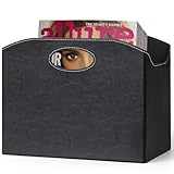 Neateam Zeitungsständer Modern Zeitschriftenständer Leder Zeitungskorb Hochkant Zeitschriftensammler PU mit Griff Zeitungshalter Faltbarer Zeitschriften- & Zeitungskörbe Büro Organizer - Schwarz