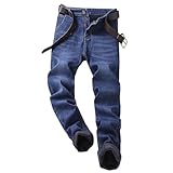 Generisch Thermojeans Herren Männer Winter Warme Thermojeans Jeanshose Winterhose Slim Fit Jeans Thermo Arbeitsjeans Arbeitshose Jeans