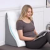 TANYOO Lesekissen für Bett und Sofa Ergonomischer Keilkissen Zweischichtiges Design Memory Schaum Rückenlehne für Reflux Schlafapnoe, Perfekt Rückenkissen für Rückenunterstützung(55x55x25)