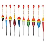 TNSLAND 10 Stück Angelposen Set Posen Angeln Angelzubehör Schwimmer Angeln Forellen Posen Angelset mit Schwimmer für Unterschiedlich Große Fischarten, Angel Posen für See Fluss Bach Teich