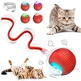 DAOUZL Interaktives Katzenspielzeug Katzenball, Katzenspielzeug Elektrisch Katzenball, Selbstbeschäftigung, 3 Arbeitsmodi, Automatisch Rollender Intelligenz Ball Katzenball Katzenspielzeug