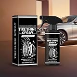 Tire Coating Shine Reifenglanz Reifenglanzspray - Tire Shine, Reifen Schwarz, für matten Seidenglanz - 120ml Reifenpflege Auto inkl. Auftragsschwamm für Reifen Glanz & Profi Autopflege - Gummi