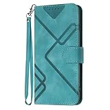 WOWUDI Handyhülle für Huawei P10 Lite,[Standfunktion] [Kartenfächern] Premium Leder Handy Klappbare Stoßfeste Brieftasche Flipcase CoverSchutzhülle Tasche für - Hellblau