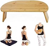 Meditationshocker, Tragbarer Klappbarer Meditationshocker Mit Schrägen Beinen, Ergonomischer Yoga-Kniehocker, Sitzerhöhung Aus Bambus, Geeignet Für Yoga, Meditation, Gebet, Seiza, Kinder,Gigh End3