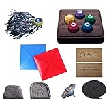 Gonggi Spiel Set, Gonggi Koreanisches Spiel Familienspielset, Koreanisches traditionelles Spiel Gonggi Jack Stone Pebbles Set, Steinfangspiel Hand-Augen-Koordinationstrainingsspielzeug mit Stein