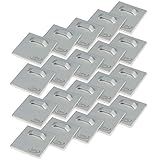 Leha® Selbstklebendes Haftblech 4,5x4,5cm mit Öse, Spiegelaufhänger, Aufhängeblech, Klebeblech, Dibondaufhänger (20 Stück)