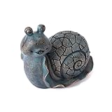 Esotec Wasserspeier-Schnecke Emilius, Einzelfigur mit Schlauch, Teichfigur, Brunnenfigur, Wasserspiel für Wannen Miniteich oder Gartenteich, Quellstein, Polyresin 100773