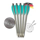 S&K - 5X Bodkinbolzen Carbon 6,3' für Pistolenarmbrust – schwer – Kompatibel mit Steambow Stinger, EK Archery Vlad & Cobra, Mey Interceptor UVM. – Hochpräzise Armbrustpfeile mit Bodkins – Petrol