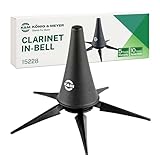 K&M 15228 Klarinettenständer Kunststoff Schwarz – Für A- und B-Klarinette – kurzer Kegel – Transport im Schalltrichter