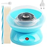 Zuckerwattemaschine, Retro Cotton Candy Machine 450 W, Zuckerwatte Maschine, Zuckerwattemaschinen Für Zuhause Mit Messlöffel, Bonbonstäbchen Aus Kunststoff, Zehn Stöcke (Blau)