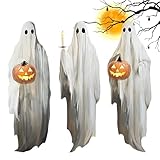 Davivian Halloween Fensterbilder | 3 Blätter Extra Große Mit Kürbis Kerzen Folie,Wiederverwendbarer Aufkleber Spukhaft Für Halloween Party Zuhause Büro Schule Wand Tür Fenster Deko Kinder,