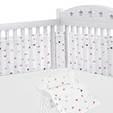 Aolso Bettumrandung Babybett, 2 Stück Nestchen für Kinderbetten Kantenschutz Baby Babybett, Atmungsaktive Polsterung, Rausfallschutz für Babybett,Abnehmbar -340cmx30cm + 160cmx30cm(Dreieck)