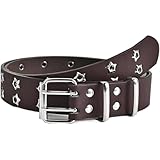 QWPYDXN Weihnachten Geschenk Fashion Star Eye Dekoration Zweireihiger Gürtel Verstellbarer Jeansgürtel Damengürtel Vielseitiger Taillengürtel 110CM