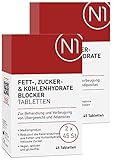 N1 Fettblocker + Zucker & Kohlenhydrate-Blocker Medizinprodukt zur Behandlung & Vorbeugung von Übergewicht - Diät, abnehmen Tabletten schnell, 90 Tabletten
