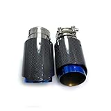 Auspuffrohr 1Pcs Schalldämpfer Rohr Einzelne Auto Auspuff Spitze Blau Für Für CX-4 E71 E46 E60 E90 Rohr Glänzend Plain Carbon Auspuffblende(IN 73MM-Out 101MM)