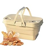 Faltbarer Picknickkorb – Camping-Lebensmittelkorb | Aufbewahrungskorb für Roadtrips | Leichter Outdoor-Organizer für Reisen, Wandern, Party, Grillen, Picknick und vielseitiger tragbarer Transport von