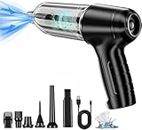 UDXFYS Tragbarer Autostaubsauger, kabelloser Handstaubsauger, wiederaufladbarer Hochleistungssauger 12000PA nass und trocken Mini Cordless Vortex Vacuum Auto für Auto Büro und Hausreinigung Black
