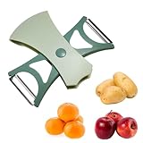 Trez Treamer Gemüseschäler für die Küche, 2-in-1, multifunktional, drehbarer Schaft, Gemüse-Kartoffelschäler für Apfel, Gemüse, Karotten (grün)