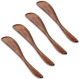 REBECASKYENS 4 Packungen Butterstreuer aus Holz, Butterklinge aus Holz, Marmeladenklinge, Butterstreuer, Gewürzklinge, Holzklinge, Essentielle Geschirrklinge, für Marmelade, Marmelade, Käse, Creme