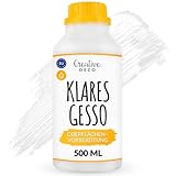 Creative Deco Professionell Klar Gesso | 500ml | Perfekte Grundierung für Malerei | Ideal Primer für Acryl-Farben, Öl-Farben, Pouring, Decoupage, Finnabair, Malfarbe | Grundfarbe-n