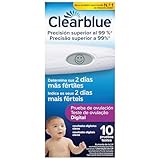 Clearblue Digitaler Ovulationstest – 10 hochpräzise Stäbchen – Identifiziert fruchtbare Tage – klare Ergebnisse auf dem Bildschirm – einfache Bedienung – Genauigkeit + 99 % – verbessertes Format ohne