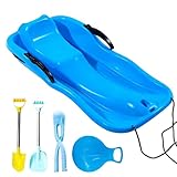 Schneeschlittenbrett – Winterrutsche, robuster Schlitten, Outdoor-Sportausrüstung | Skiboard aus langlebigem Kunststoff für und Erwachsene, lustiges Hügellaufen, Team