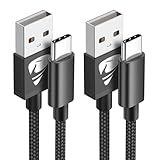 USB C Kabel, 2 Stück 2M Nylon Ladekabel USB C Fast Charge Schnellladekabel Typ C Ladekabel für Samsung Galaxy A51 A50 A41 A40 A71 A21s A20 A20e S8 S9 S10 S20 fe, Note 10 9 8, Huawei P40 P30 P20