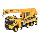Majorette Kranwagen Volvo FMX Truck Crane (22 cm) - großes Baustellenfahrzeug mit ausfahrbarem Kranarm, Seilwinde, Freilauf & Gummireifen, Kran-Spielzeug für Kinder ab 3 Jahre