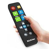 EZclicker Universal-TV-Fernbedienung mit großen Tasten, schwarz, einfach zu bedienen, funktioniert mit großen TV-Marken (2 x AAA-Batterien nicht im Lieferumfang enthalten)