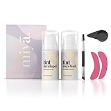 MIYA LASH | Schwarze wasserfeste Farbe für Augenbrauen und Wimpern | 2-in-1 Wimpern- und Augenbrauen-Farbset | Wasserdicht | Schwarz | Langanhaltende Wimpern- und Augenbrauenfarbe für 6 Wochen