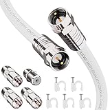 ASNQ RG6 Koaxialkabel-Verbinder-Set 5m - Verlängerung für Sat Kabel und Antennenkabel für Highspeed-Internet, Breitband-/ Digital TV - RG6 Pressverbinder - Digitales Audiokabel Koaxialkabel