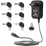 Universal Netzteil 3-12v, AC DC Adapter Steckernetzteil 30w mit 6pcs Abnehmbar Adapter Tipps & USB-Stecker für 3V bis 12V Haushaltselektronik und LED-Streifen