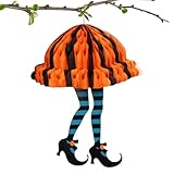 Halloween-Hexe-Beine-Dekorationen – Halloween-Hänge-Geister-Requisiten, Waben-Papier-Hängeornament Für Böse Hexenbeine | Halloween-Partyzubehör, Bäume, Ornamente Für Fenster, Haustür, VERANDDA, Girlan