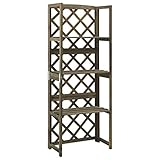 Kletterpflanzen Rankhilfe, Spalier mit Ablagen Grau 55x30x140 cm Massivholz Tanne Gartensäule Rosensäule Garten Obelisk Rankgitter