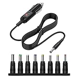 12V 5A Universal Auto DC Netzteil Adapter 5.5x2.1mm mit 1.5m Kabel, DC Hohlstecker Adapter mit 8 Adaptersteckern, KFZ Ladegerät Netzkabel Zigarettenanzünder DC Stecker für DVD Player GPS Tablet Kamera