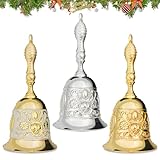 3 Stück Handglocke Klassische, Hand Tischglocke, Tischglocke Handglocke, Weihnachtsbaumglocke, Weihnachtsglocke, Tischklingel Rezeptionsglocke, Serviceglocke Klingel Für Restaurant, Hotel, Geschäfte