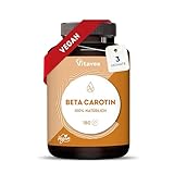 Beta Carotin Kapseln Hochdosiert & Vegan – Vorstufe von Vitamin A - Strahlende & Langanhaltende Bräune - Carotin Kapseln Hochdosiert Bräune – 100% Natürlich - Ohne Zusatzstoffe - 180 Kapseln – Vitavea