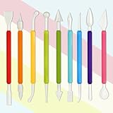 Abeillo Modellierwerkzeug 9 Stück Töpferwerkzeug Ton Werkzeug, Pottery Tools Doppelseitige Modelierwerkzeugset zum Formen Modelliermasse Clay Tools, Fondant Modellierwerkzeug für DIY Kunsthandwerk
