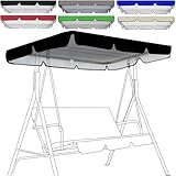 Ersatzdach für 2- und 3-Sitzer, Gartenschaukelsitz, Gartenschaukel-Baldachin, wasserdicht, winddicht, UV-beständig, reißfest, Gartenmöbel-Abdeckung, A, 164 x 114 x 15 cm