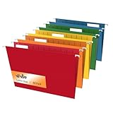 ViVin Hängemappen in Briefgröße, 50 Stück pro Box, 1/5-geschnittene verstellbare Reiter, Hängeordner für sperrige Akten, Aktenschränke (sortiert)