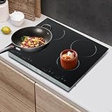Induktionskochfeld 4 Zonen Induktionskochplatte 0-120min,60~250℃/140~482℉ Touchscreen-Steuerung Elektro Induktions-Herd